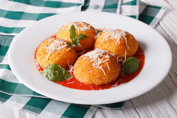 Arancini is one of the traditional Italian food dishes.