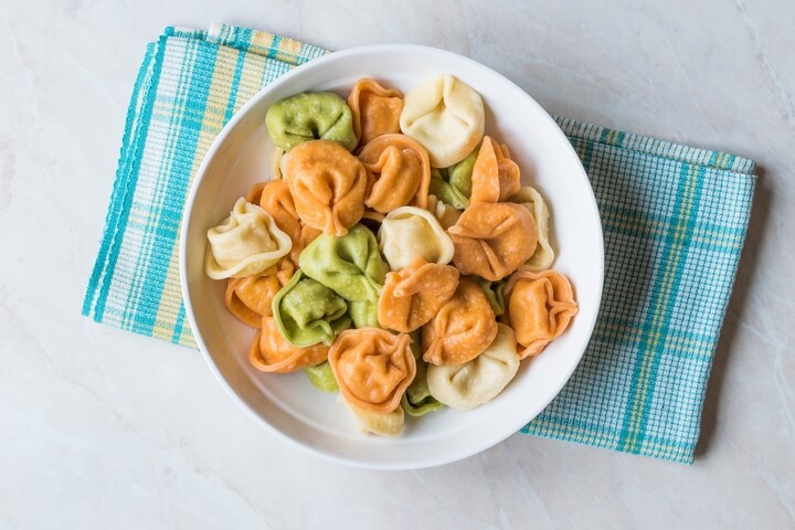 Tortellini is one of the traditional Italian food dishes.