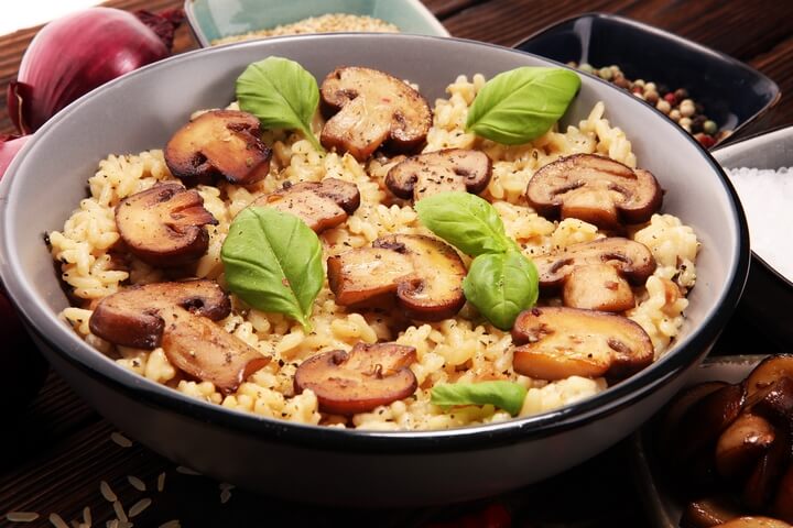 Risotto is one of the traditional Italian food dishes.